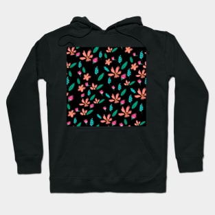 Beautiful Crayons Hand Drawn Flower Pattern Background Seamless Hoodie